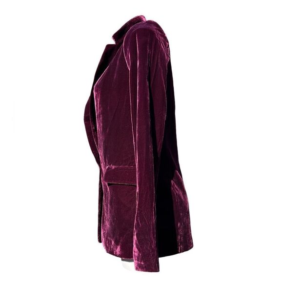 Banana Republic Burgundy Velvet Blazer New Size 2 Long - Picture 5 of 8